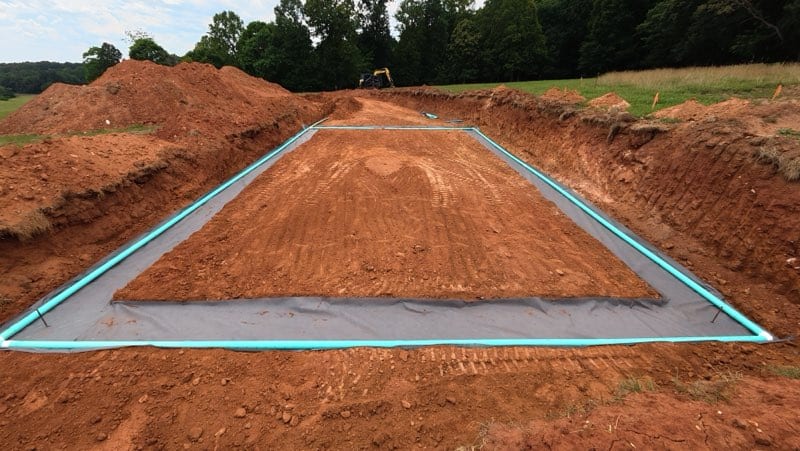 New drain field, ready for cover