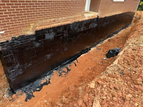 Foundation waterproofing, up close